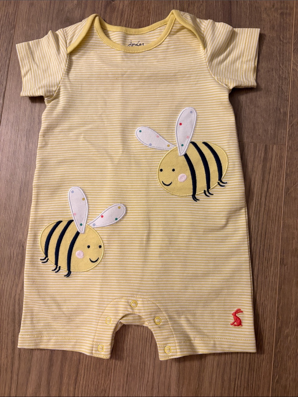 Joules bumblebee stripe romper size 3-6 months  NWOT